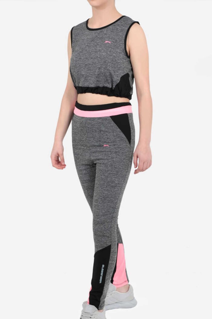 Slazenger DESI Kız Çocuk Tayt Seti Koyu Gri - Görsel 1