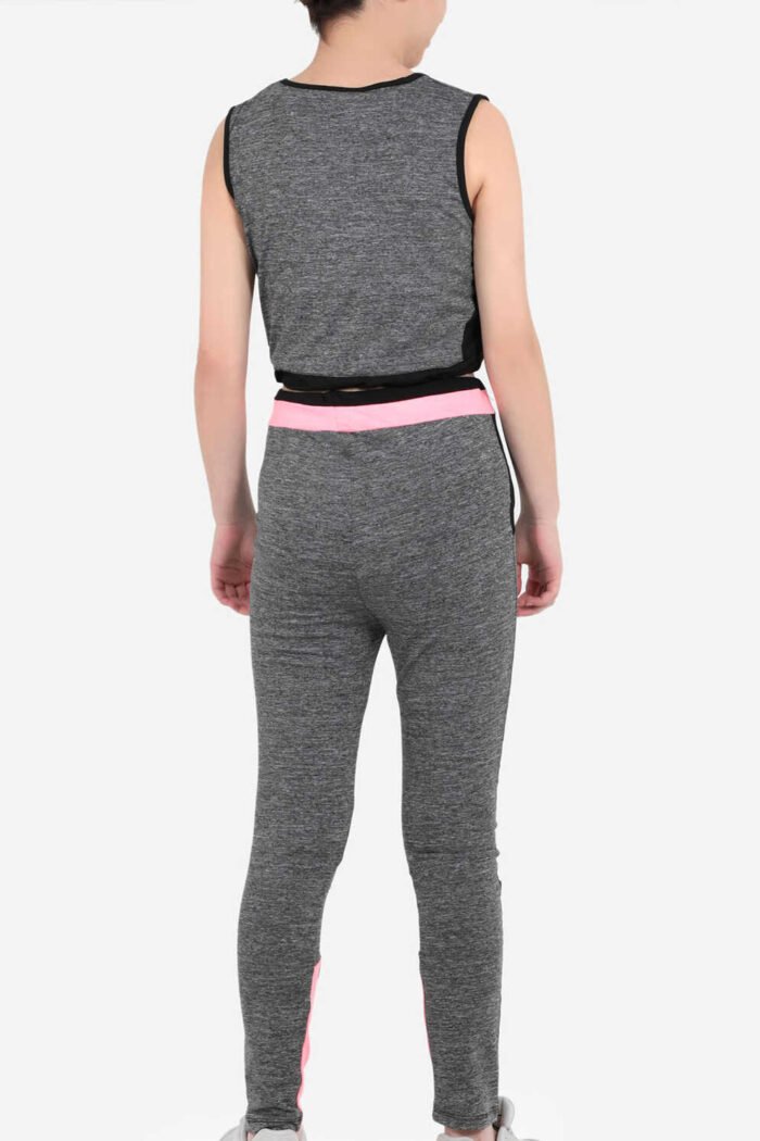 Slazenger DESI Kız Çocuk Tayt Seti Koyu Gri - Görsel 3