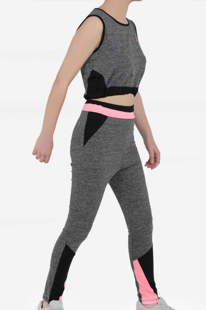 Slazenger DESI Kız Çocuk Tayt Seti Koyu Gri - Görsel 5