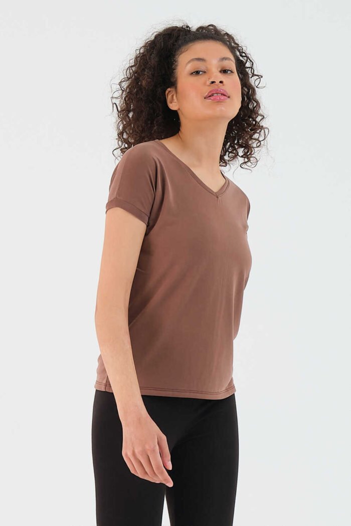 Slazenger PLAY Kadın Kısa Kollu T-Shirt Kahve - Görsel 1