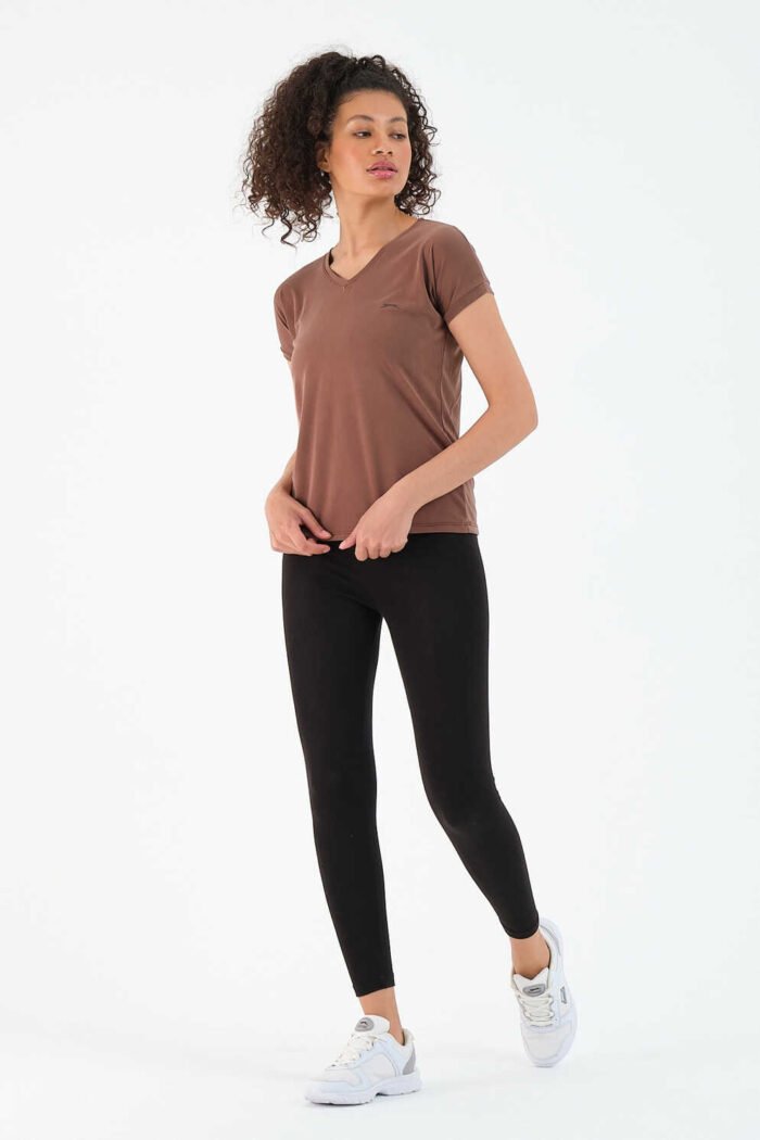 Slazenger PLAY Kadın Kısa Kollu T-Shirt Kahve - Görsel 4