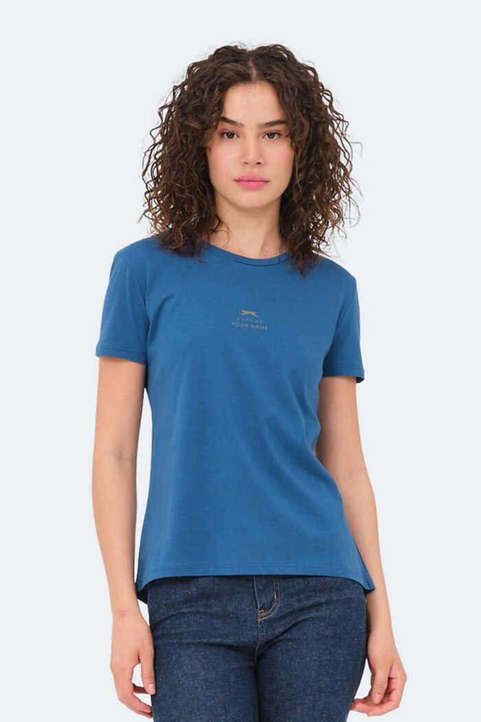 slazenger-viraj-kadin-tisort-petrol-t-shirt-slazenger-st14tk026-765191-18-B Slazenger VIRAJ Kadın Tişört Petrol Mavi - Görsel 1