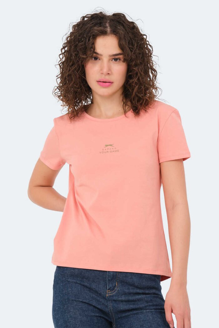 slazenger-viraj-kadin-tisort-somon-t-shirt-slazenger-st14tk026-765198-18-B Slazenger VIRAJ Kadın Tişört Somon - Görsel 1