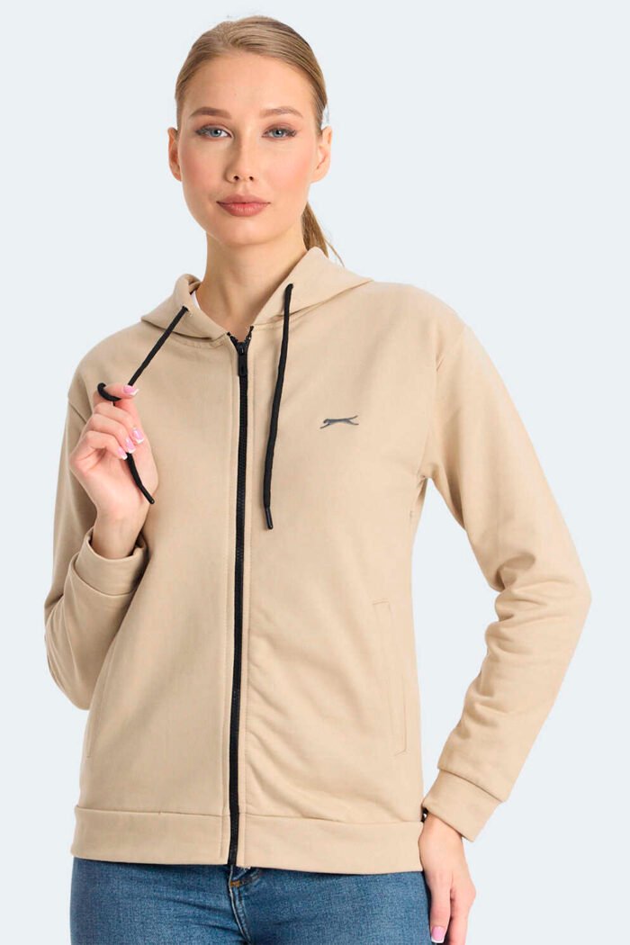 Slazenger KINET Kadın Sweatshirt Bej - Görsel 1