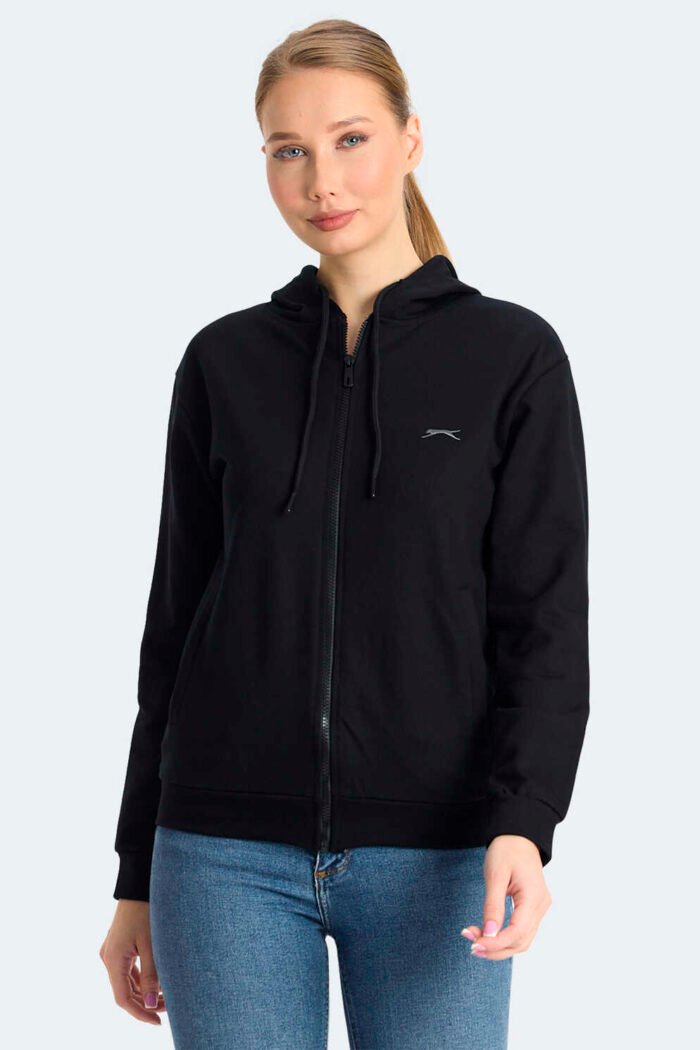 Slazenger KINET Kadın Sweatshirt Siyah - Görsel 1