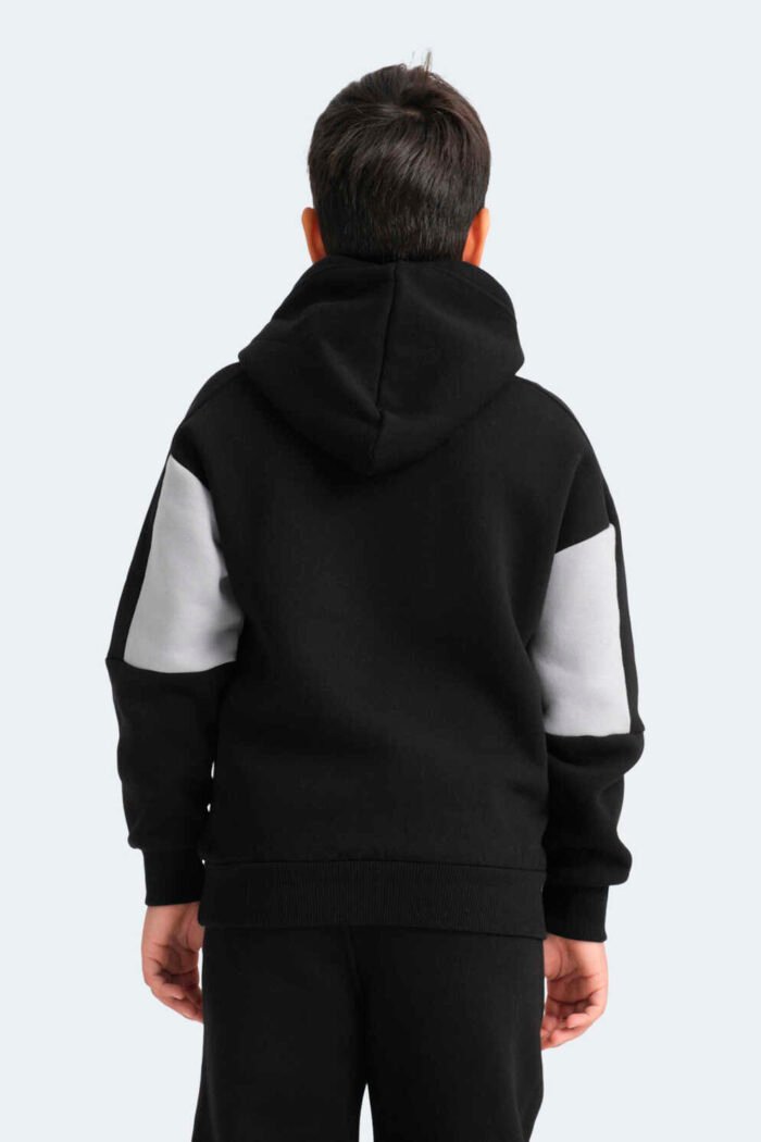 Slazenger LAYNE Unisex Çocuk Sweatshirt Siyah - Gri - Görsel 5