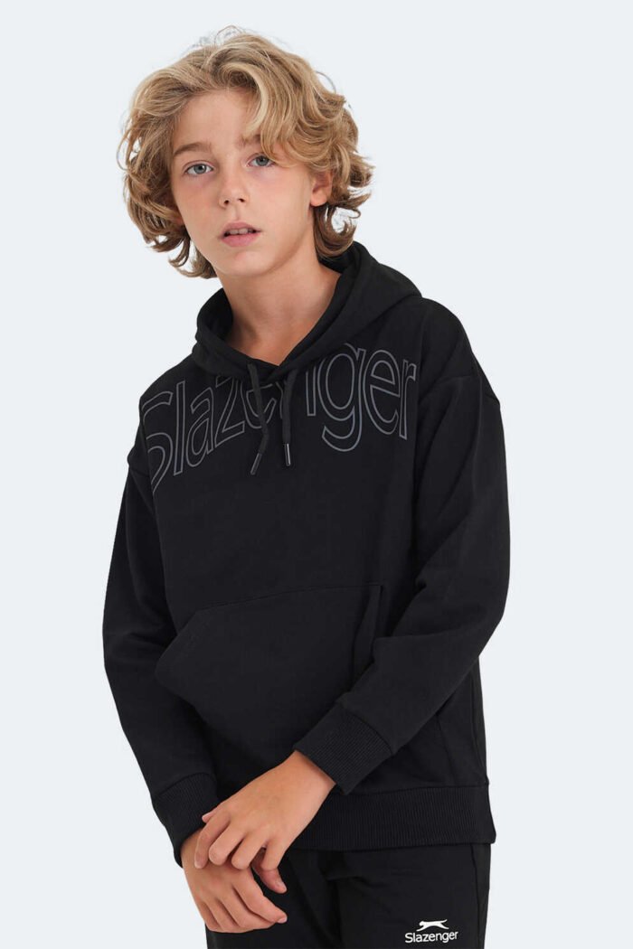 Slazenger LETTO Unisex Çocuk Sweatshirt Siyah - Görsel 2