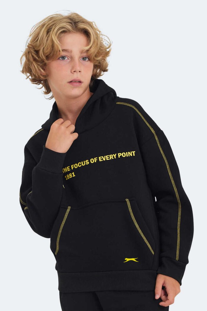 Slazenger LEVON Unisex Çocuk Sweatshirt Siyah - Görsel 2