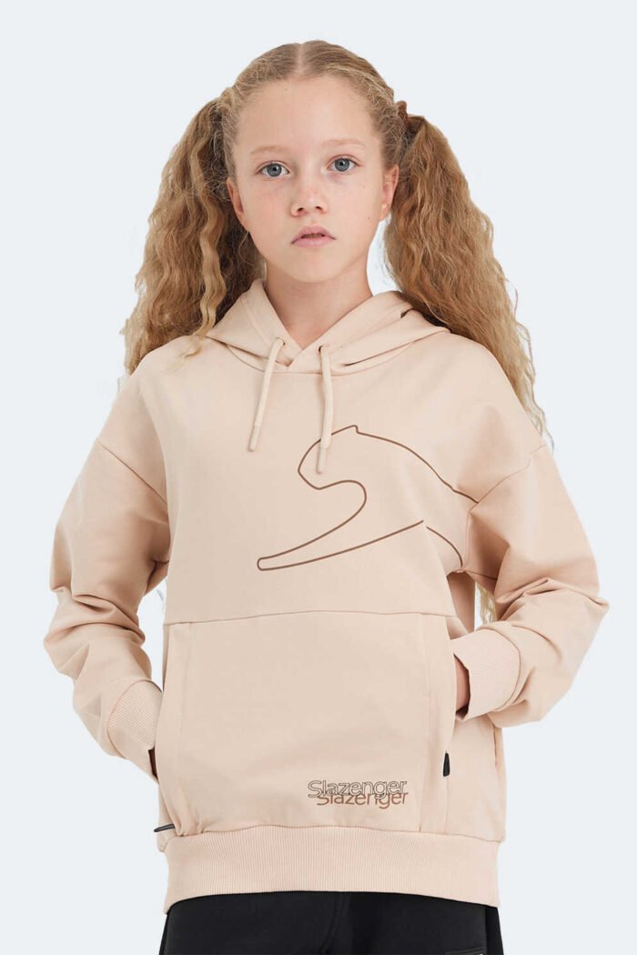 Slazenger LINK Unisex Çocuk Sweatshirt Camel - Görsel 1