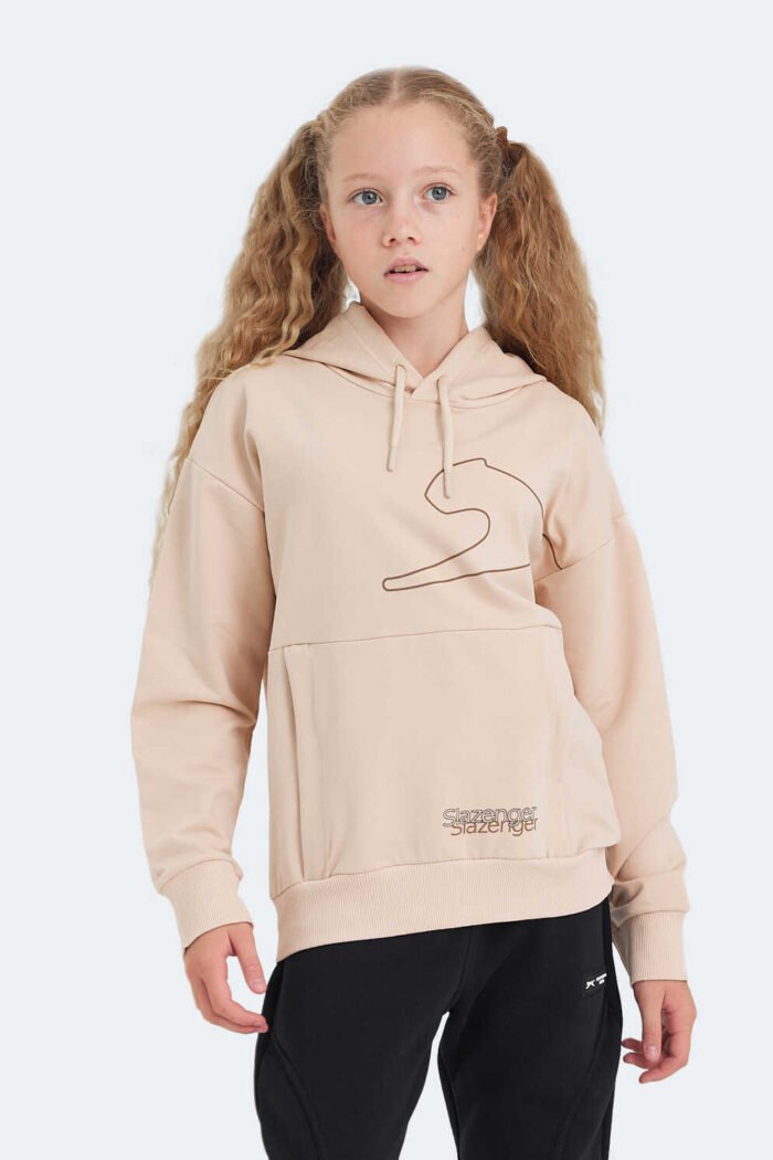 Slazenger LINK Unisex Çocuk Sweatshirt Camel - Görsel 2