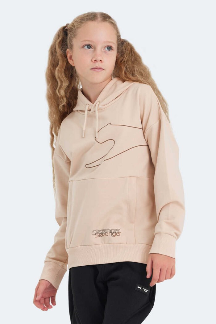 Slazenger LINK Unisex Çocuk Sweatshirt Camel - Görsel 3