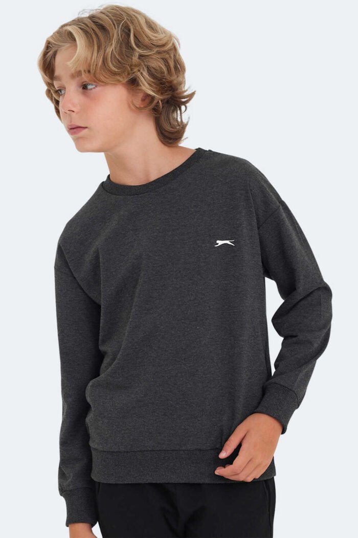 Slazenger LUPPA Unisex Çocuk Sweatshirt Koyu Gri - Görsel 1