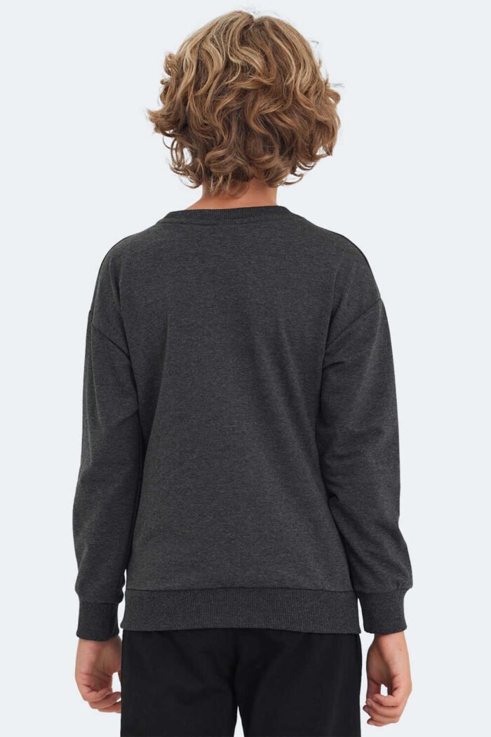 Slazenger LUPPA Unisex Çocuk Sweatshirt Koyu Gri - Görsel 3
