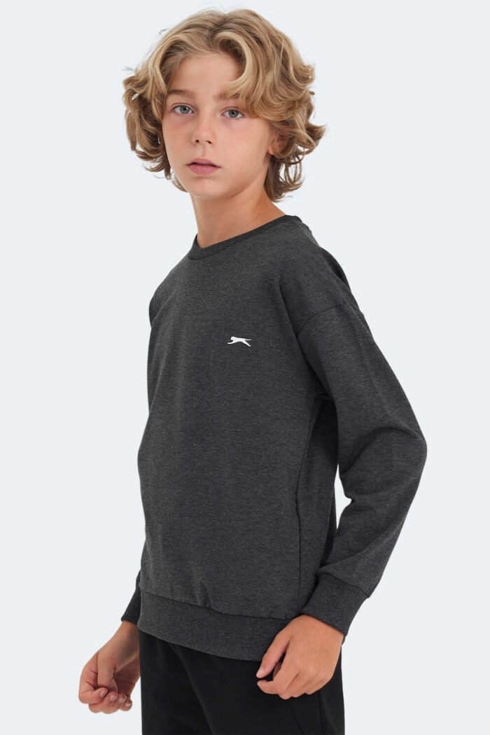 Slazenger LUPPA Unisex Çocuk Sweatshirt Koyu Gri - Görsel 5