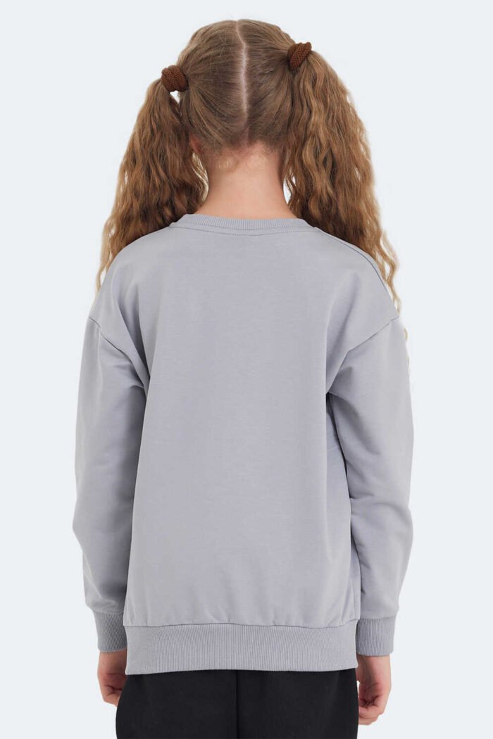 Slazenger LUPPA Unisex Çocuk Sweatshirt Taş Gri - Görsel 2