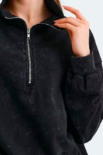 Slazenger VIEWER OVERSIZE Kadın Sweatshirt Siyah - Görsel 5