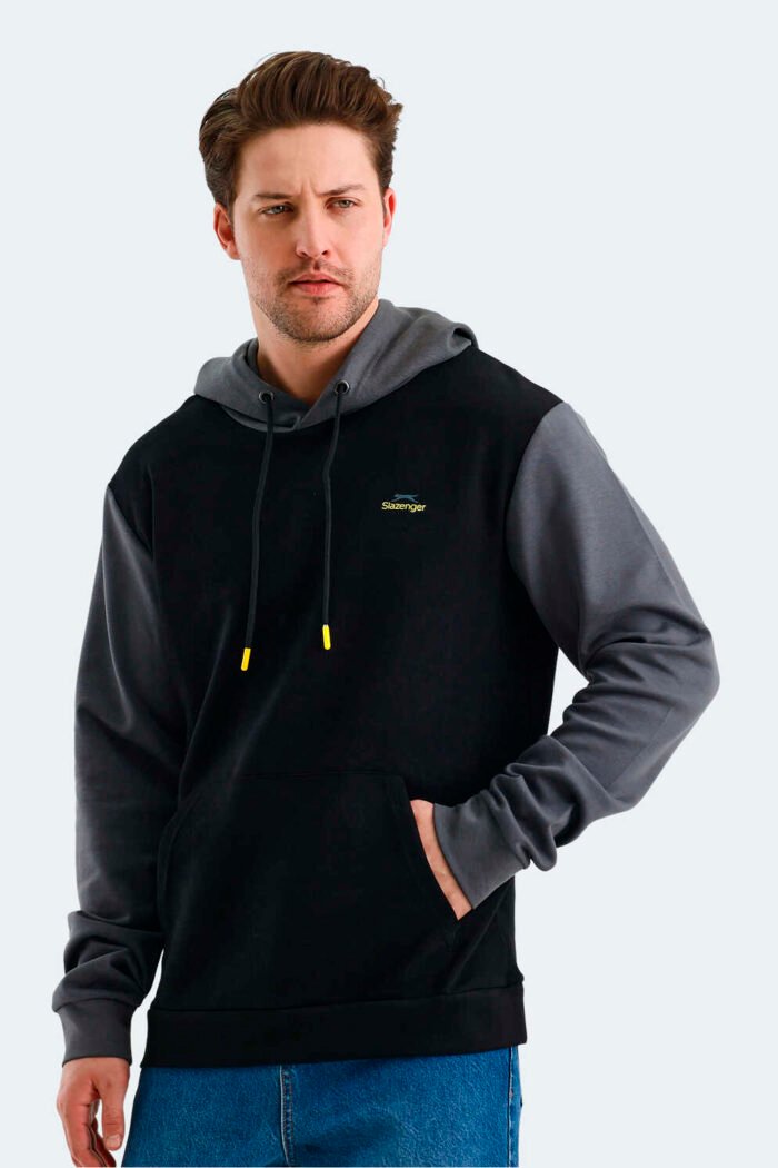 Slazenger VIOLA Erkek Sweatshirt Siyah - Gri - Görsel 3