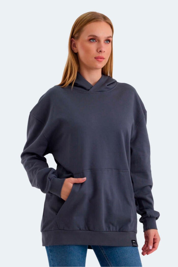 Slazenger VIOLENCE Kadın Sweatshirt Koyu Gri - Görsel 3