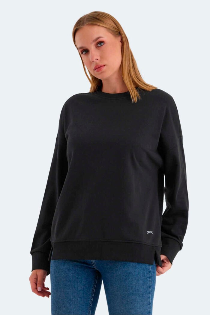 Slazenger VIRTUE Kadın Sweatshirt Siyah - Görsel 1