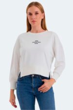 Slazenger VITAL OVERSIZE Kadın Sweatshirt Beyaz
