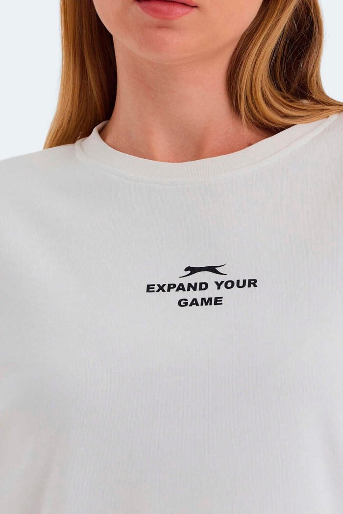 Slazenger VITAL OVERSIZE Kadın Sweatshirt Beyaz - Görsel 5
