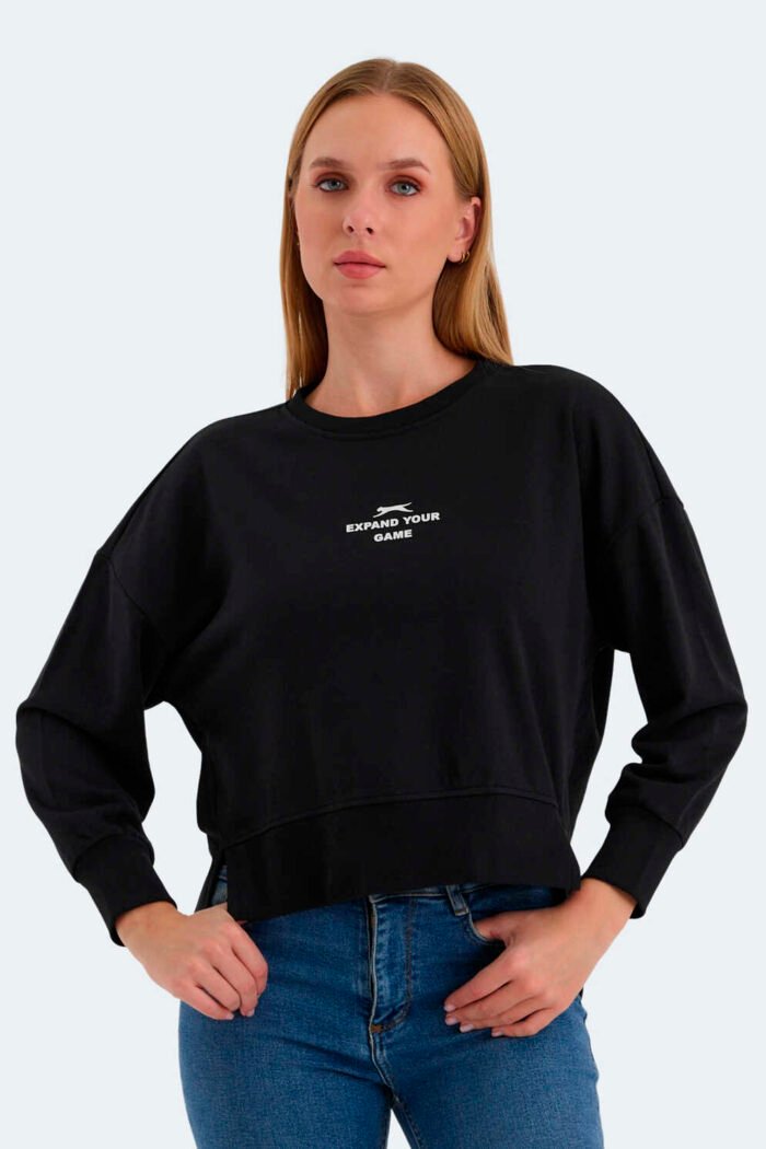 Slazenger VITAL OVERSIZE Kadın Sweatshirt Siyah - Görsel 1